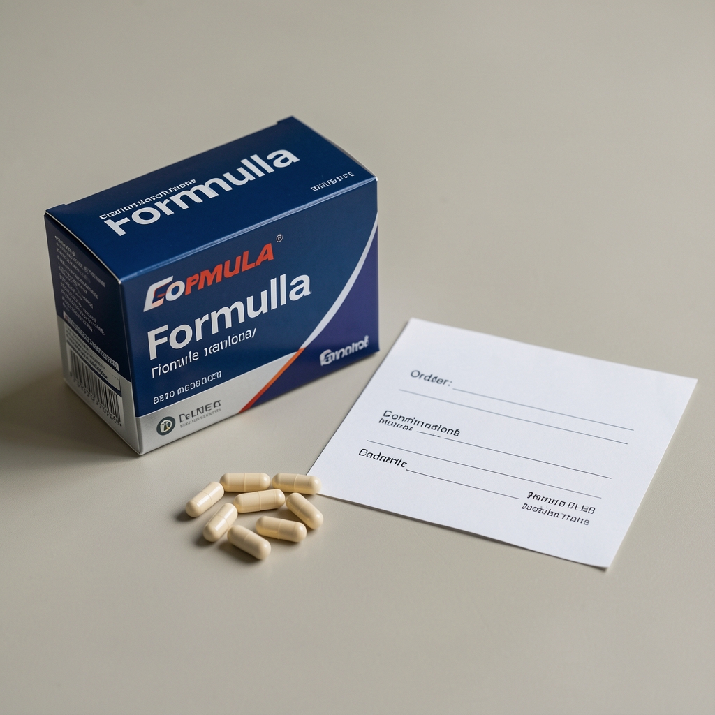 Hair Growth Formula pack and capsules laid out beside an order confirmation note, ready for dispatch